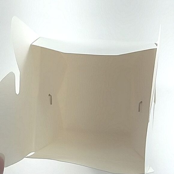 Chinese Take Out Boxes Paper Metal Handles White 4" X 4" Party Supplies qty 13 - Picture 5 of 9